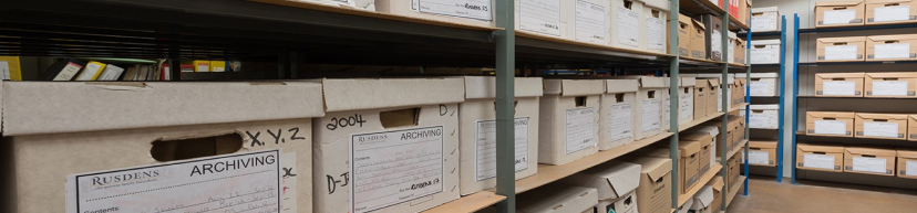 Storage room full of archived documents