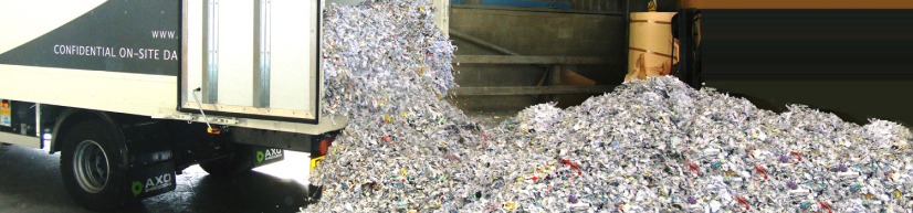 Van emptying shredded paper